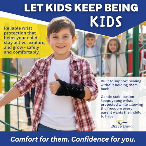 Brace Direct Kids Wrist Brace, Pediatric Lace-Up Splint for Carpal Tunnel Right