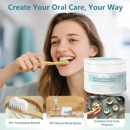 100% Pure Microcrystalline Hydroxyapatite Powder | Non-Nano MCHA for DIY Tooth Care | Remineralization & Whitening | Natural Source from Australian BSE-Free, Pasture-Fed Cattle, Fluoride-Free