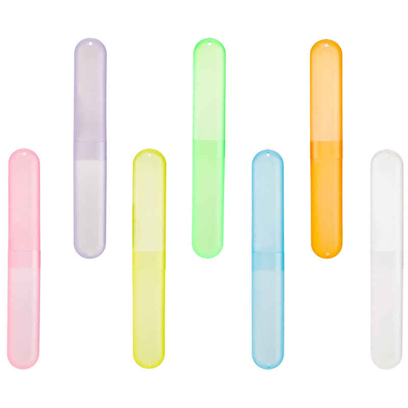 Hedume 35 Pieces Travel Toothbrush Case, 7 Colors Portable Plastic Dust-proof Breathable Toothbrush Holder for Travel, Camping, Home, School, Business - BeesActive Australia