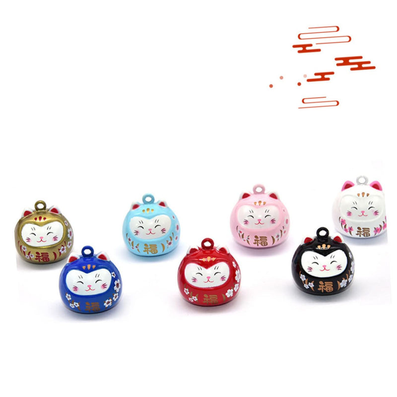 Cartoon Cat Bells Pendant Japanese Water Bells Copper Accessories for Crafts Keychains Phone Charms and Purse Charms Pink 2.482.28*2.28cm - BeesActive Australia