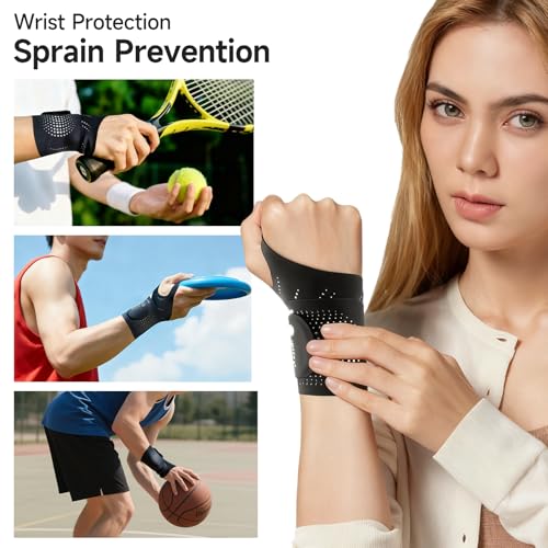 Ultra-Thin Wrist Brace Support for Carpal Tunnel, Black One Size