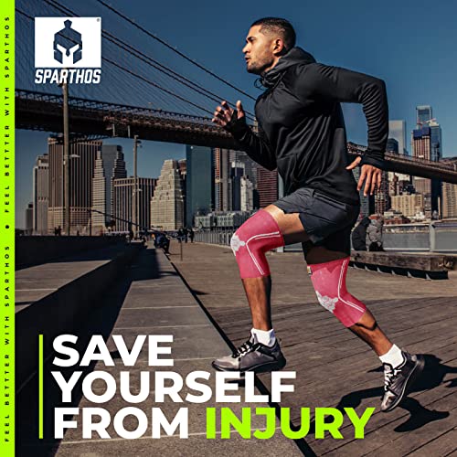 Sparthos Knee Compression Sleeves [Flamingo Pink - Med] x Hinged Knee Brace [Size XXL]