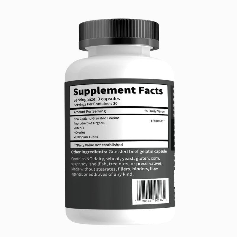 Primal Being Grassfed Beef Female Vitality Supplement- Supports Hormonal Health, Fertility, Inflammation, Energy - 90 Capsules, 1500mg per Serving - BeesActive Australia
