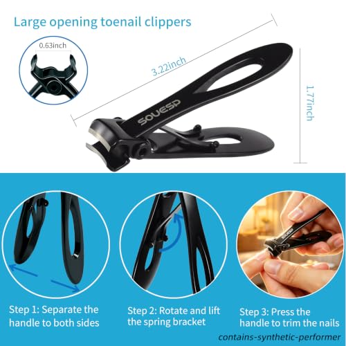 2026 Toenail Clipper for Thick Toenails, Seniors Nail Clipper Set Black Out