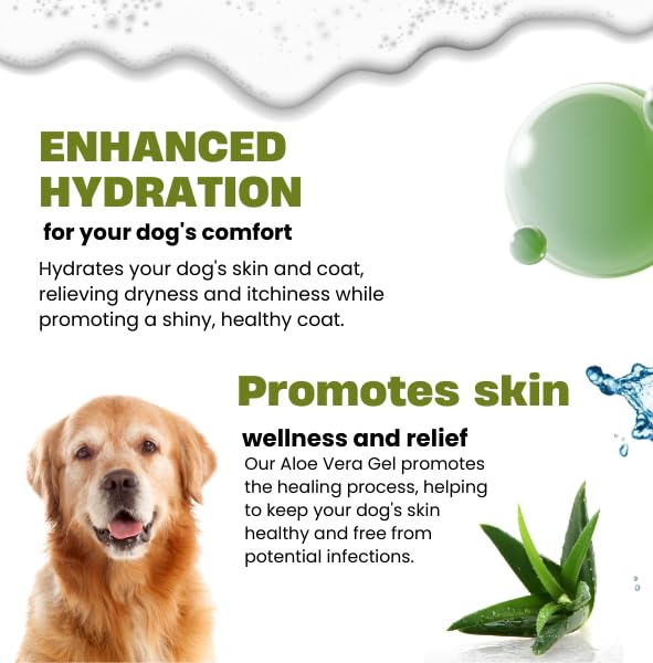 Aloe Vera Gel for Dog (Canine) 100% Natural, Hydrating Skin & Coat Care – Free from Paraben, Alcohol, Fragrance & Color – 220gm (7.7oz) - PawsPlanet Australia