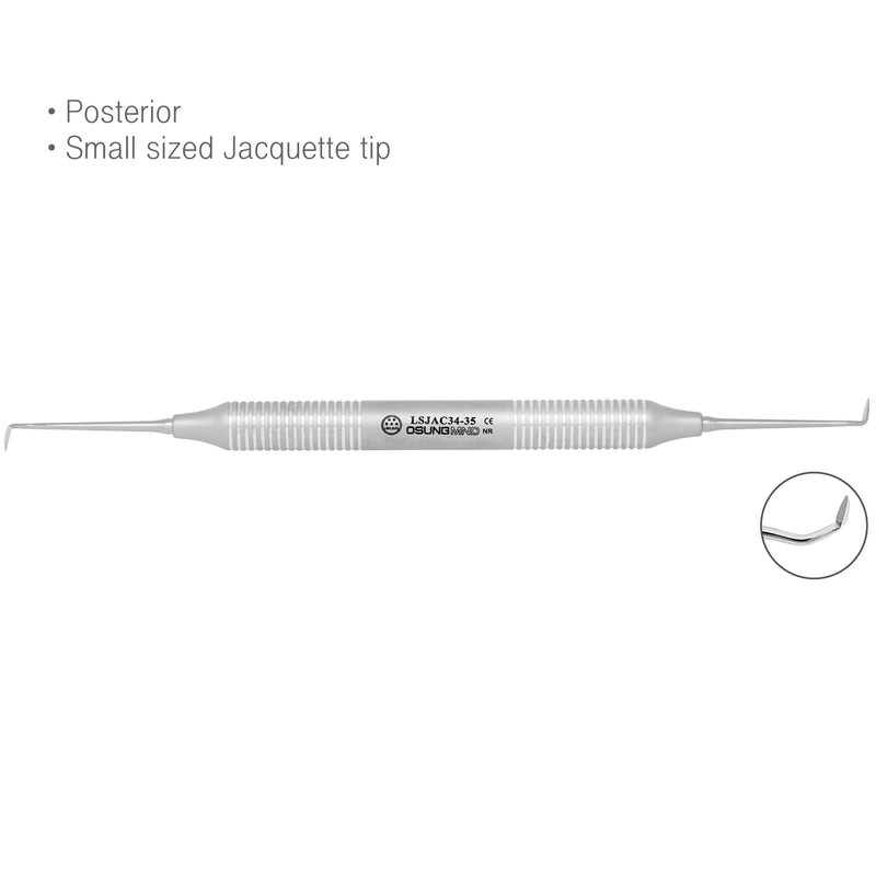 Osung Dental Sickle Scaler JAC 34/35, Posterior Sickle Scaler Application, Stainless Steel Dental Scaler Tool - Standard Periodontal Equipment - BeesActive Australia