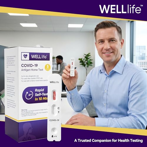 WELLlife COVID-19 Antigen Home Test, Covid Tests 5 Pack, Results in 10 Mins
