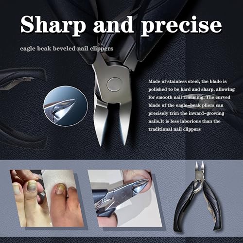 Fingernail & Toenail Clippers Set,Wide-Opening Large Toenail Clippers,Splash-Proof Fingernail Clippers for Men (Classic, Extra Large) Classic