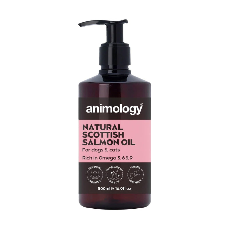 Animology Natural Scottish Salmon Oil 500ml, Omega 3, 6 and 9 Supplement for Dogs, Supports Skin, Coat, Joints, Immune and Heart Health