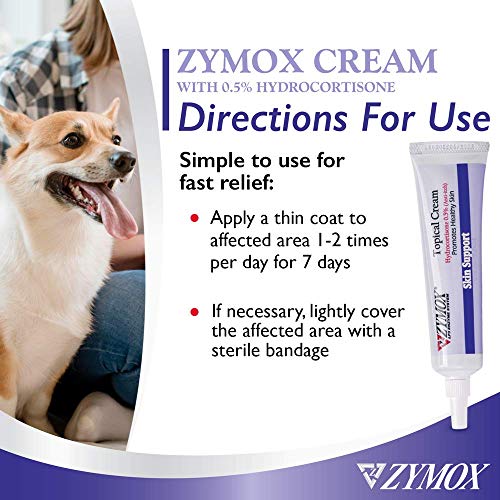 Zymox Topical Cream with 0.5% Hydrocortisone for Dogs and Cats, 1oz Net wt 1 Ounce