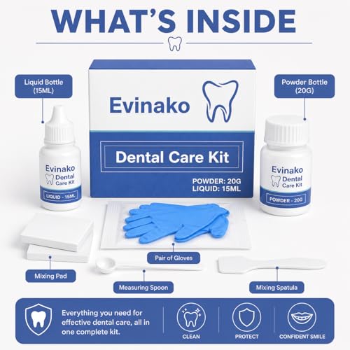 Dental Care Kit for Crowns & Bridges – Tooth Repair Kit for Loose Cap, Crown & Filling – Temporary Crown & Dental Repair Kit for At-Home Fix
