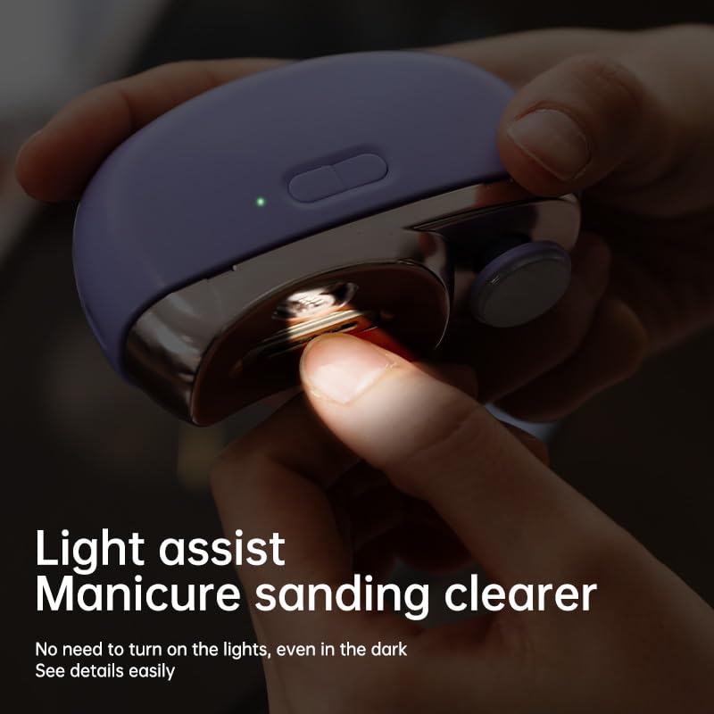 Electric Nail Clipper-2026 Upgraded 3 in 1 Automatic Electric Nail Clippers for Seniors, Baby and Adults,Polishing Clipper with LED Light,Suitable for Fingernail Toenails(Pink) Pink