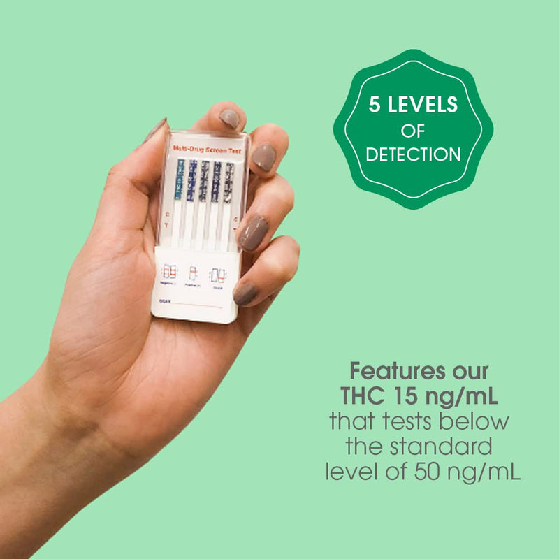 UTEST-O-Meter 5 Level THC Home Drug Test | Marijuana Urine Test Kit | Highly Sensitive Testing Strips with Instant Results | 5 Panel Tests 15 ng/mL, 50 ng/mL, 100, 200, & 300 ng/mL (4-Pack) - BeesActive Australia