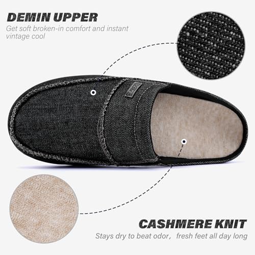 V.Step Mens Orthopedic Slippers with Arch Support House Shoes 13 Wide Black