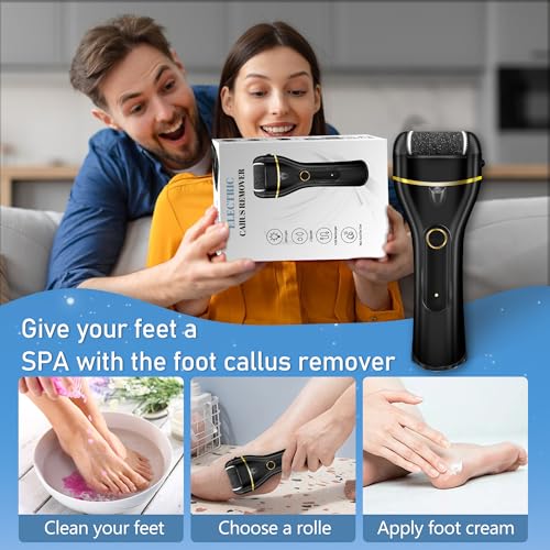 Electric Foot Callus Remover Waterproof，17 in1 Callus Remover for Feet Black