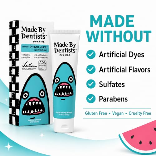 Made by Dentists Kids' Shark Fluoride Anticavity Toothpaste - Watermelon - 4.2oz Eyeball Juice 3 Pack