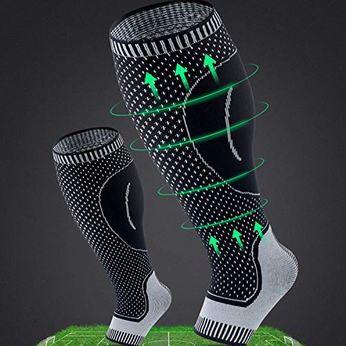 Compression Socks Calf Foot Sleeves for Ankle Heel Plantar Fasciitis Support Increase Blood Circulation Relieve Arch Pain Shin Splints Reduce Swelling Grey X-Large