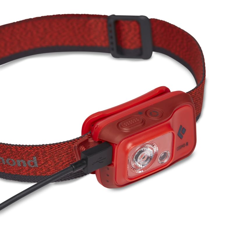 BLACK DIAMOND Cosmo 350-R Rechargeable LED Headlamp, Waterproof and Dimmable for Camping, Hiking, Running, with Red Light Headlamp Mode, Octane One Size - BeesActive Australia