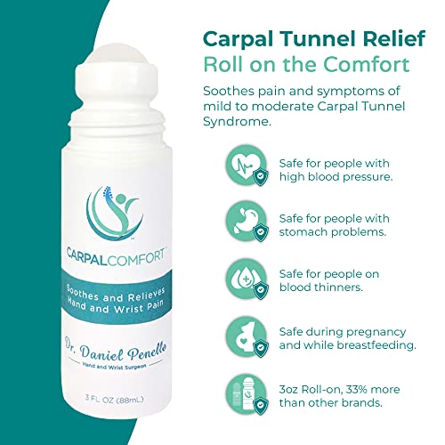Carpal Tunnel Roll On for Wrist Pain and Hand Pain, 3 Fl Oz/88 mL