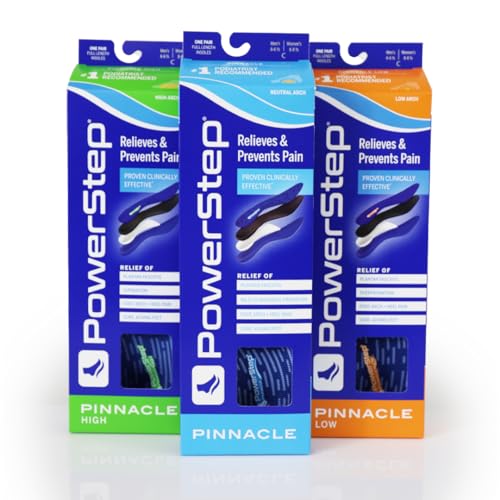 PowerStep Pinnacle Insoles, Plantar Fasciitis Relief (M 8-8.5, W 10.10.5) Blue Men's 8-8.5, Women's 10-10.5