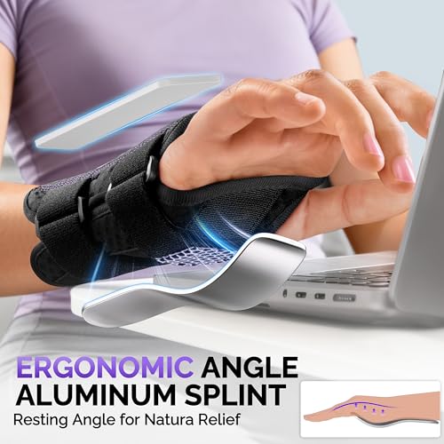 FEATOL Thumb Spica Splint Right Hand Large/XLarge+Wrist Brace with Ergonomic Wrist Splint Right Hand Large