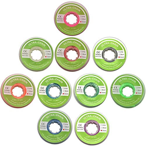 10 Pcs Dental Orthodontic Elastic Chain Power Chains for Brace Closed Multi-colors
