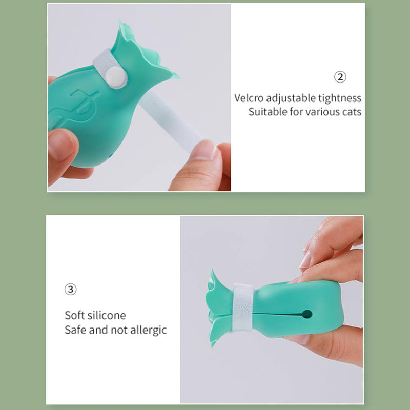 Pack of 4 anti-scratch boots: silicone cat shoes with adjustable paw protection for bathing, shaving, examining and treating cats. Blue cat claw cover type1 - BeesActive Australia