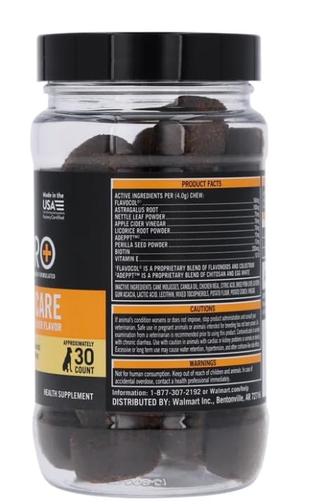 Pure Balance Pro+ Calming Supplement for Dogs, Veterinarian Formulated Soft Chews with Chamomile, Valerian Root, L-Tryptophan, Ginger Root, and FlavoCol – Stress & Anxiety Relief (4.23 oz)