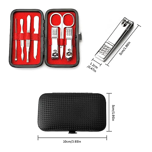Nail Clippers Manicure Kit for Men Pedicure Tools Personal Care Metal Fingernail Cutter Manicure Set Professional Grooming Kit 8 in 1 Nail Tools Silver