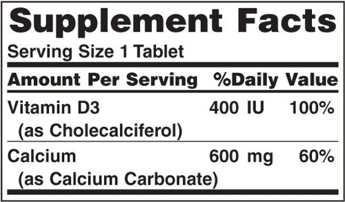 Nature's Bounty High Potency Calcium 600 + D Tablets - 0250ct, 1.17 Bottles (Pack of 2) Unflavored 250 Count (Pack of 2)