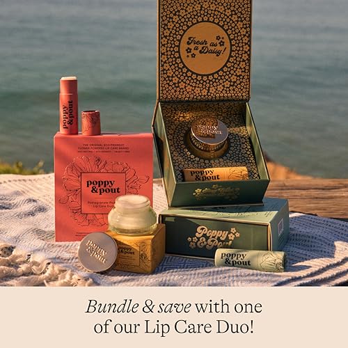 Poppy & Pout Natural Lip Scrub, Moisturizing Sugar Scrub for Dry Lips, Lip Scrubber Exfoliator with Essential Oils Smooths and Hydrates Lips, In Recyclable Glass Jars, Cruelty Free - Marshmallow Creme