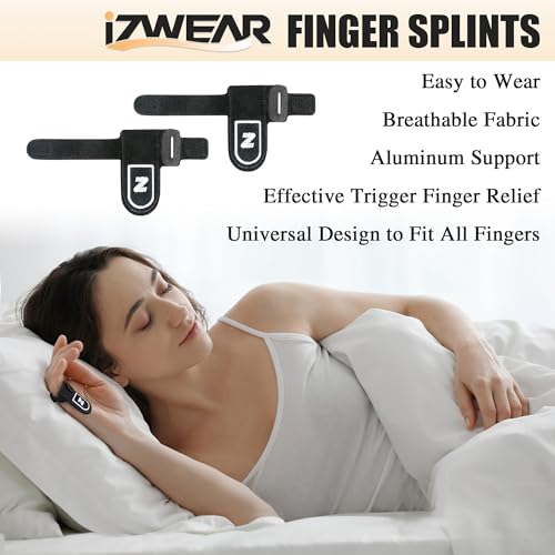 Finger Splint(PAIR) for Middle, Ring, Index, Thumb&Pinky, Trigger Finger Support Brace for Straightening Curved, Locked Stenosing Tenosynovitis, Tendon Lock Release, Stabilizer Knuckle Wrap Small