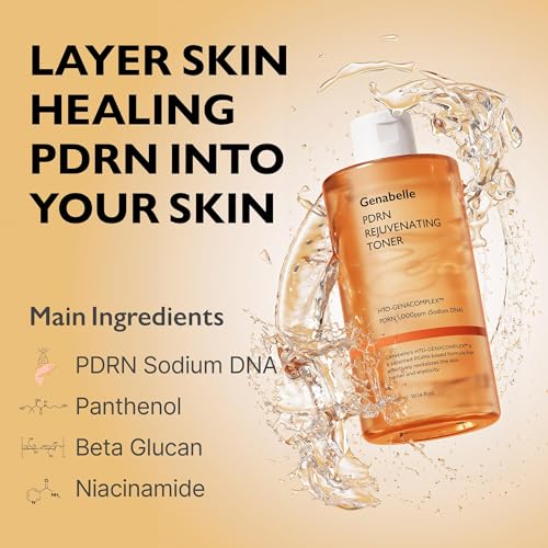 Genabelle PDRN Rejuvenating Toner - Deep Hydration & Skin Barrier Support with PDRN, Panthenol, Hyaluronic Acid - Soft & Clear Skin - Glass Skin - 10.14 fl.oz/300ml