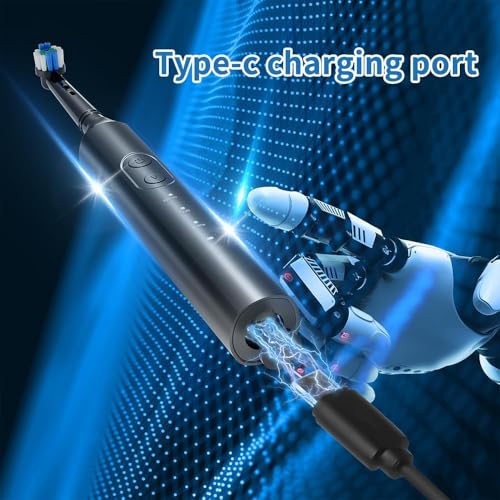 Deep Clean Rechargeable Electric Powered Toothbrush, Rechargeable Electric Toothbrush with 8 Brush Heads,Pressure Sensor to Protect Gums Light White