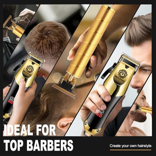 Hair Clippers for Men, Hair Clipper Trimmer with LED Display, Cordless Hair Clipper Shaver Beard Trimmer, Hair Cutting Set, Holiday Gift for Father's Day Gold