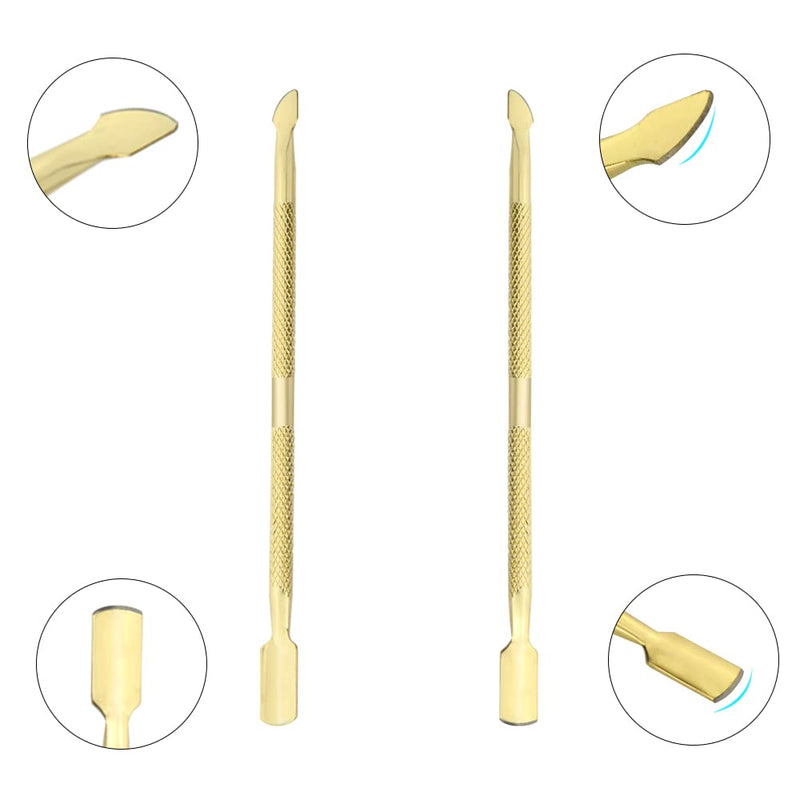 8Pieces Cuticle Trimmer Cuticle Nipper Cuticle Remover Cuticle Cutter with Cuticle Pusher Stainless Steel Cuticle Cutter Clipper Nail Tools for Fingernails and Toenails (Gold) Gold