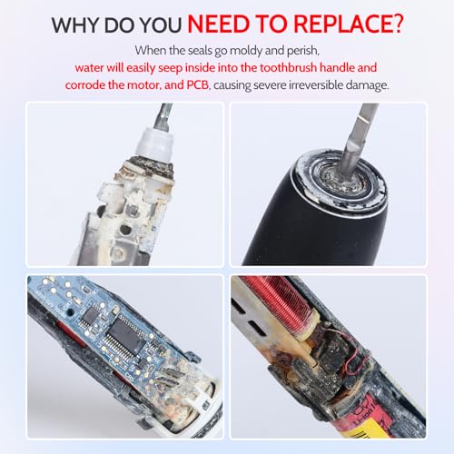 Upgraded Electric Toothbrush Metal Shaft Link Rod Compatible with Philips Upgraded metal shaft with rubber seal