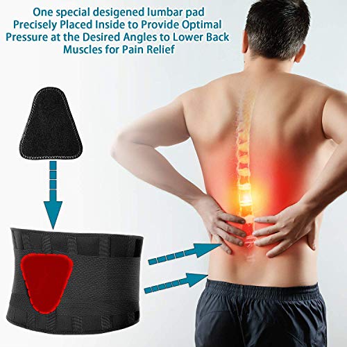 FEATOL Bundle of Carpal Tunnel Wrist Brace for Relieve and Treat Wrist Pain with Back Brace for Back Pain Relief, Herniated Disc, Sciatica