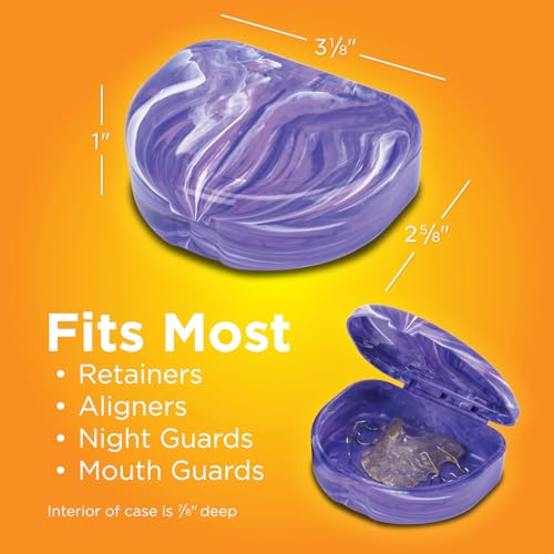 Marble Retainer Cases with Labels, Assorted Colors, 24 Pack Marble