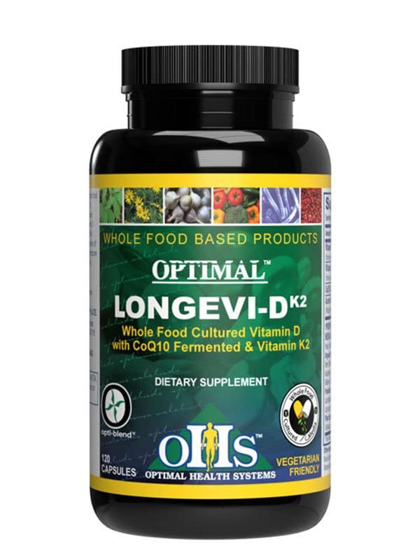 Optimal Health Systems Longevi-D K2 Longevity and Cognitive Support Formula | Long-term wellness support, mental health, cognitive function and vitality, vitamin D and K2 formula supporting healthy aging
