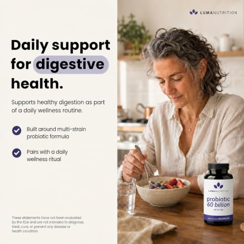 Luma Nutrition Probiotics Digestive Health for Men and Women - 30 Capsules (Pack of 2) 60 Count (Pack of 2)
