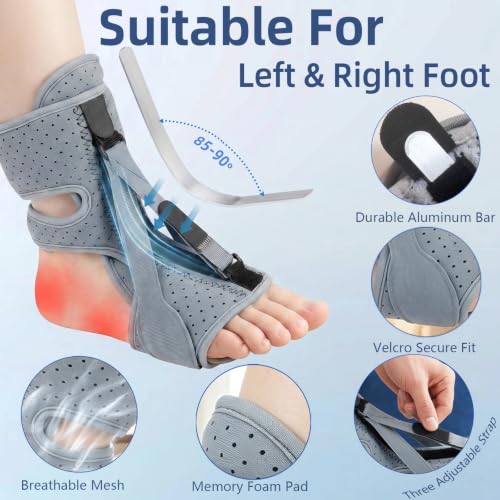 2P Plantar Fasciitis Night Splint, Foot Brace for Planters Facetious Relief