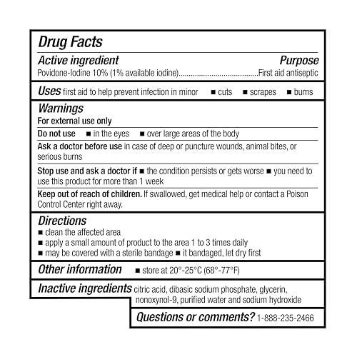 A+Health Povidone Iodine 10% First Aid Antiseptic Topical Solution 8 Fl oz 8 Fl Oz (Pack of 1)