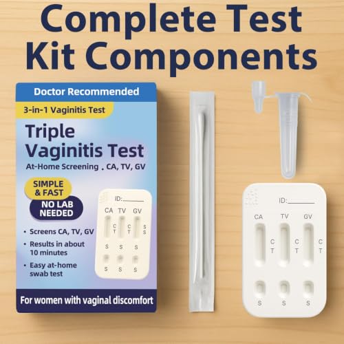 3-in-1 Vaginitis Self-Test Kit for Women – Vaginal Infection Test at-Home Check for Common Discomfort Clues – Fast, Simple Results – 1 Test 1 Count (Pack of 1)