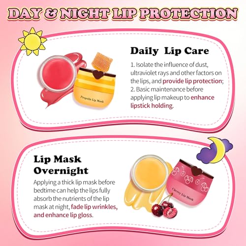 4PCS Lip Scrub and Mask Set,Reduce Fine Lines Lips Care Set