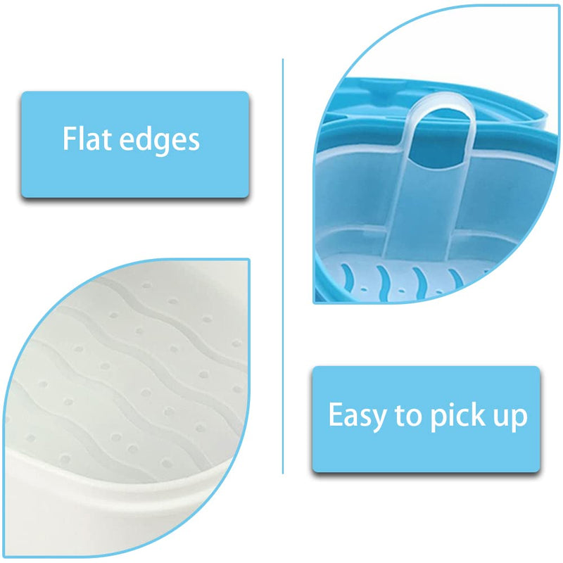 TAORANJU Denture Case, Denture Retainer Case Denture Cup with Strainer Basket, False Teeth Storage Soak Container Denture Bath Box for Travel Cleaning - BeesActive Australia