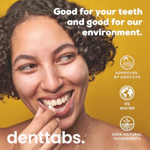 DENTTABS Stevia - Mint Tooth Cleaning Tablets Fluoride freeindividual pack1 x 125 Pieces)