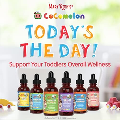 MaryRuth's Organic Toddler Probiotic Liquid Drops, Sugar Free, Ages 1-3 | 5 Probiotic Strains, 150 Million CFU Per Serving, USDA Organic, Sugar Free, Vegan