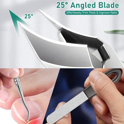 Ingrown Nail Clipper Set,Toenail Clippers for Thick Toenail for Ingrown Toenail Removal Correction Clippers(Green)