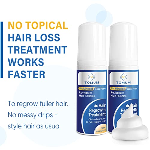 5% Minoxidil Foam for Men and Women: Hair Regrowth, Fast-Absorbing Lightweight Minoxidil Treatment for Thinning Hair, Receding Hairline & Balding, Non-Greasy Unscented Hair Growth Foam Clear 4.14 Count (Pack of 1)